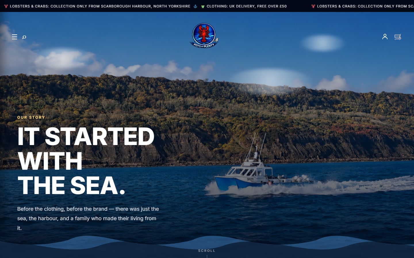 The story page: the family and the boat behind the brand.